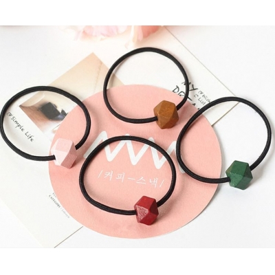 2018 Korean new hair accessories wooden beads single hair band